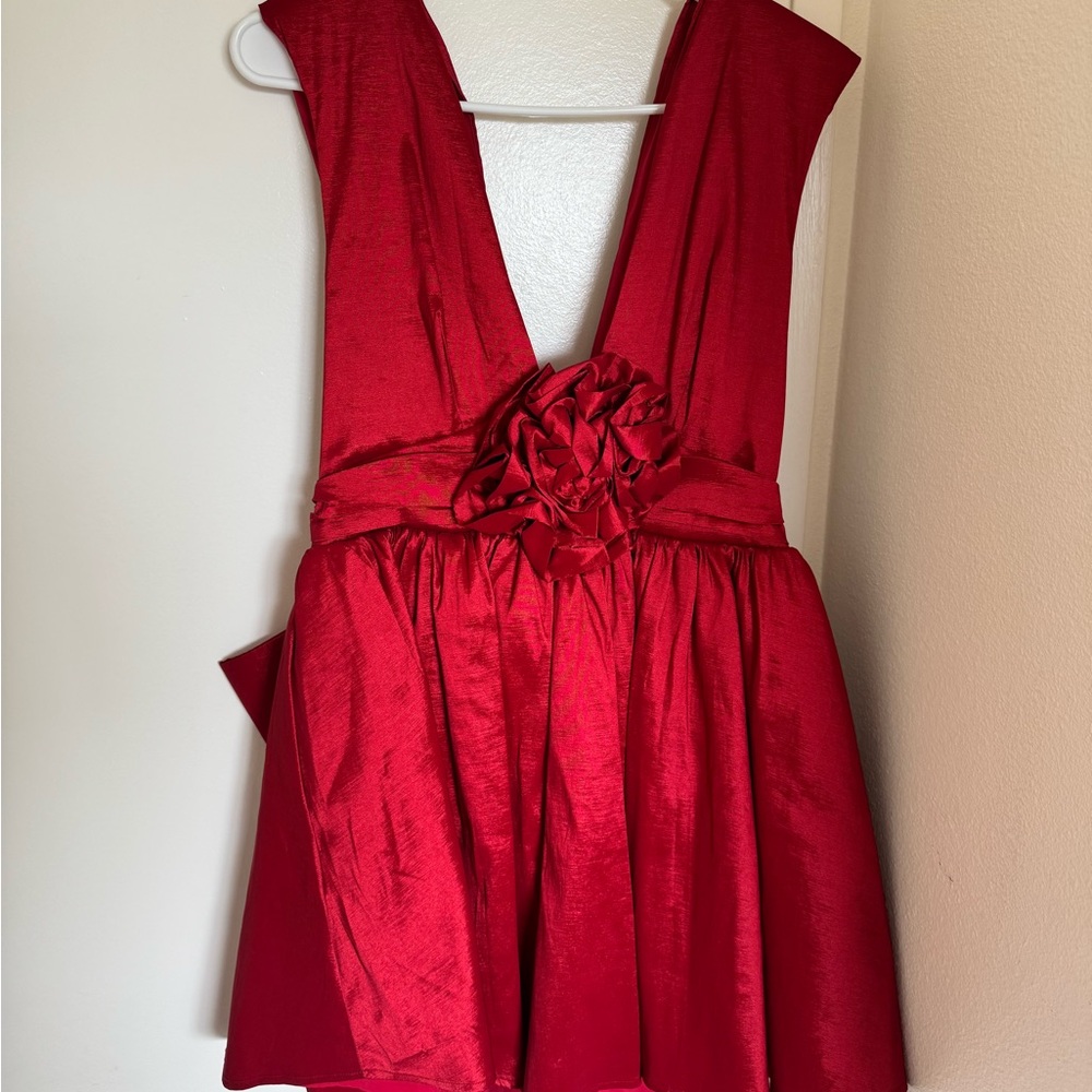 For Love And Lemons Vibrant Red Bow Dress